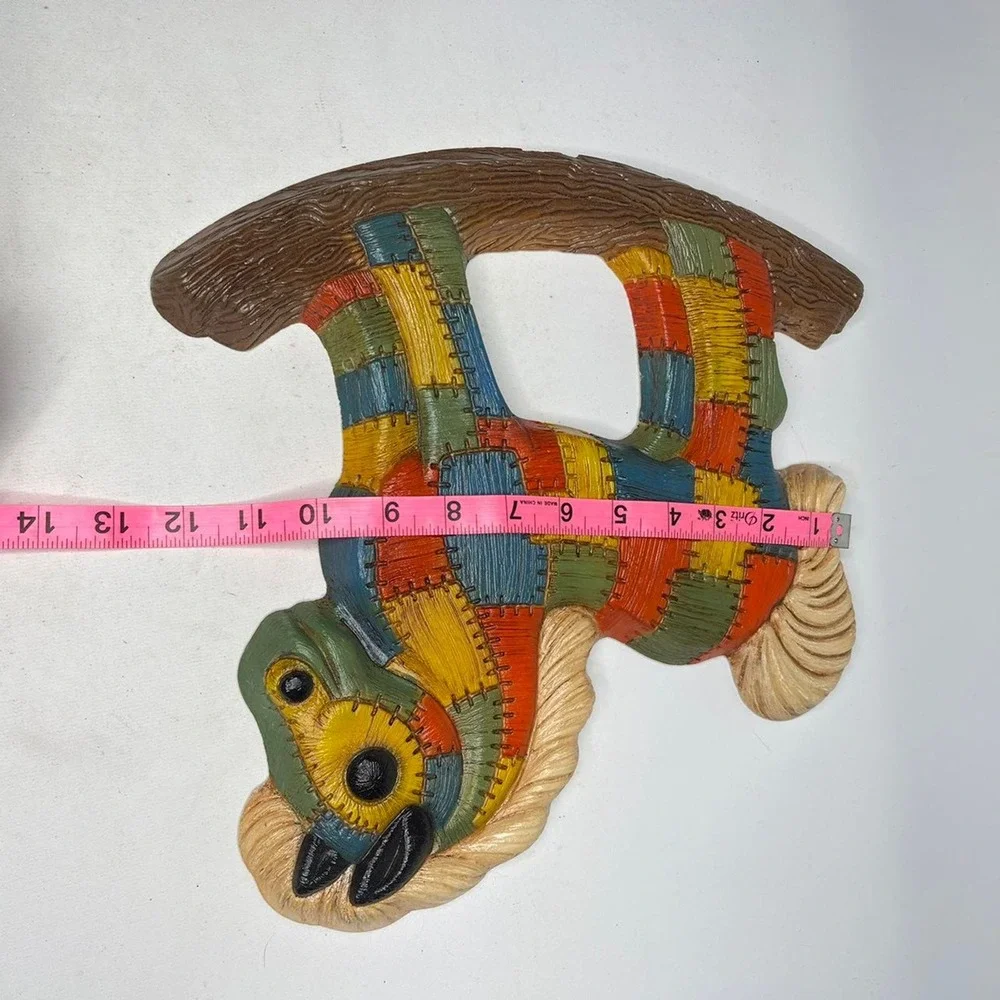 Vintage Patchwork 3D Raised Art Rocking Horse Foam Craft Wall Decor - Picture 5 of 5